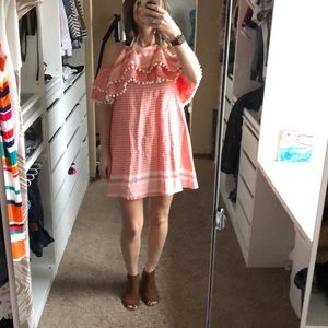 Summer cotton cold shoulder dress